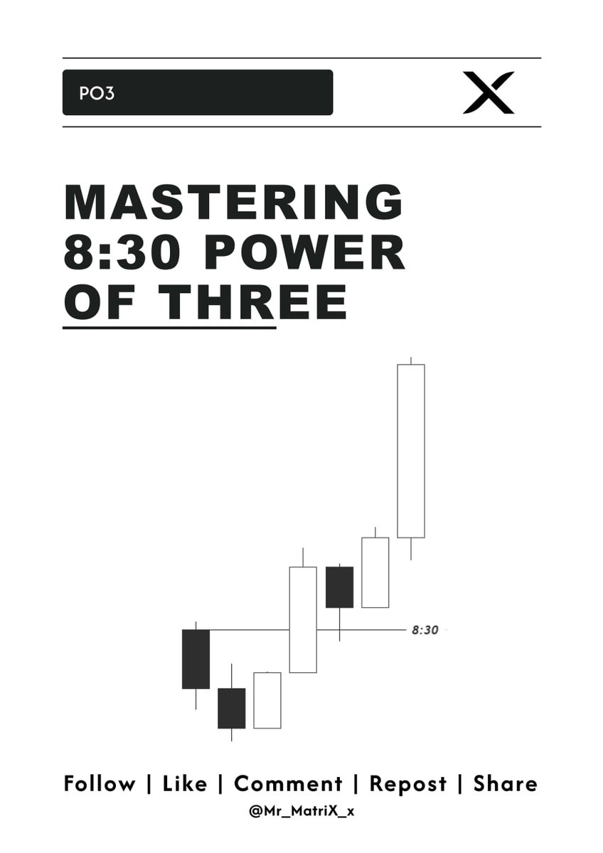 Mastering ICT 8:30 Power Of Three

A Thread🧵➝ Indices 

Must Like + Repost + Bookmark

Comment "𝗣𝗢𝟯" and DM me to receive the pdf link

(𝙈𝙪𝙨𝙩 𝙗𝙚 𝙛𝙤𝙡𝙡𝙤𝙬𝙞𝙣𝙜 𝙢𝙚 𝙨𝙤 𝙄 𝙘𝙖𝙣 𝘿𝙈)