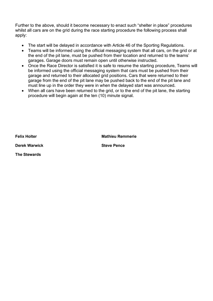 DOC 69 - Procedures relating to Lighting Risk fia.com/documents #MiamiGP #F1 #FIA