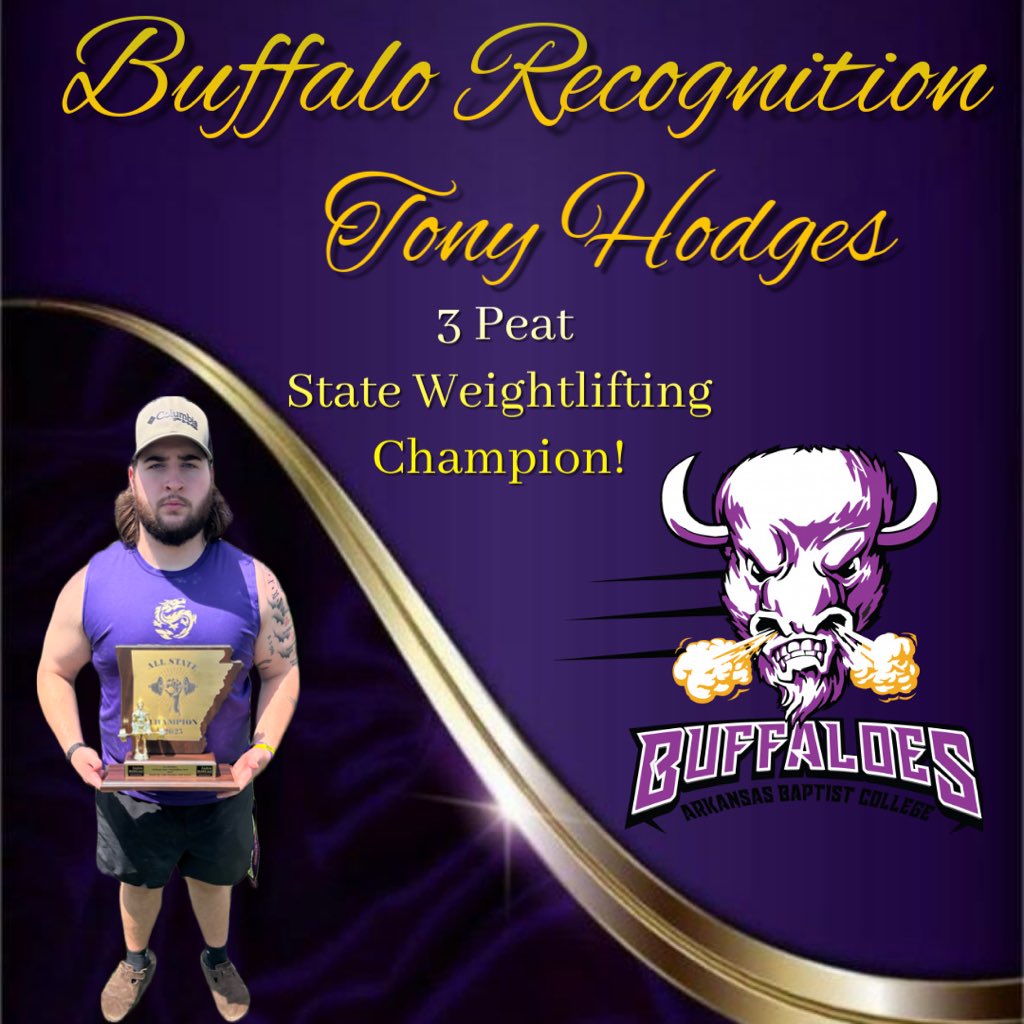 Ashdone Bailey (@coachbailey_abc) on Twitter photo Help me in congratulating incoming Buffalo <a href="/tony_hodges51/">Tony Hodges</a> from Junction City HS (AR) on his 3-Peat in the Arkansas Class 2A Weightlifting Championships!
#NewBaptistCity! #BuffUp! Help me in congratulating incoming Buffalo <a href="/tony_hodges51/">Tony Hodges</a> from Junction City HS (AR) on his 3-Peat in the Arkansas Class 2A Weightlifting Championships!
#NewBaptistCity! #BuffUp!
