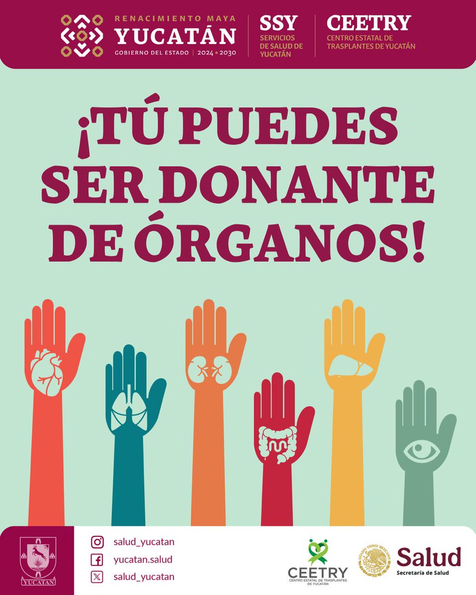 salud_yucatan's tweet image. ¿Quieres ser #donador de #órganos? 💚✨ Te contamos los pasos que debes seguir para ayudar a salvar vidas. 🏥 Acude al CEETRY para mayor información.