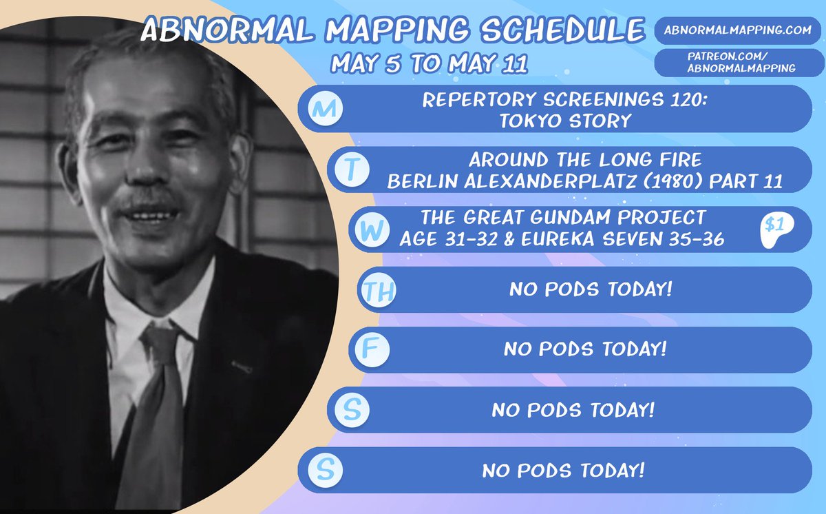 em_being's tweet image. Schedule for the week! For once, we are having a light week. Please enjoy the pods!
