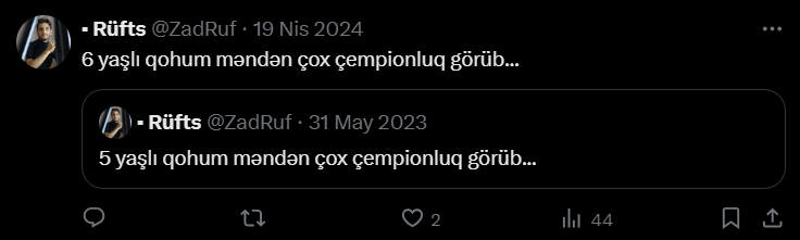ZadRuf's tweet photo. 7 yaşlı qohumum məndən çox çempionluq görüb... https://t.co/K1n9qsjECb