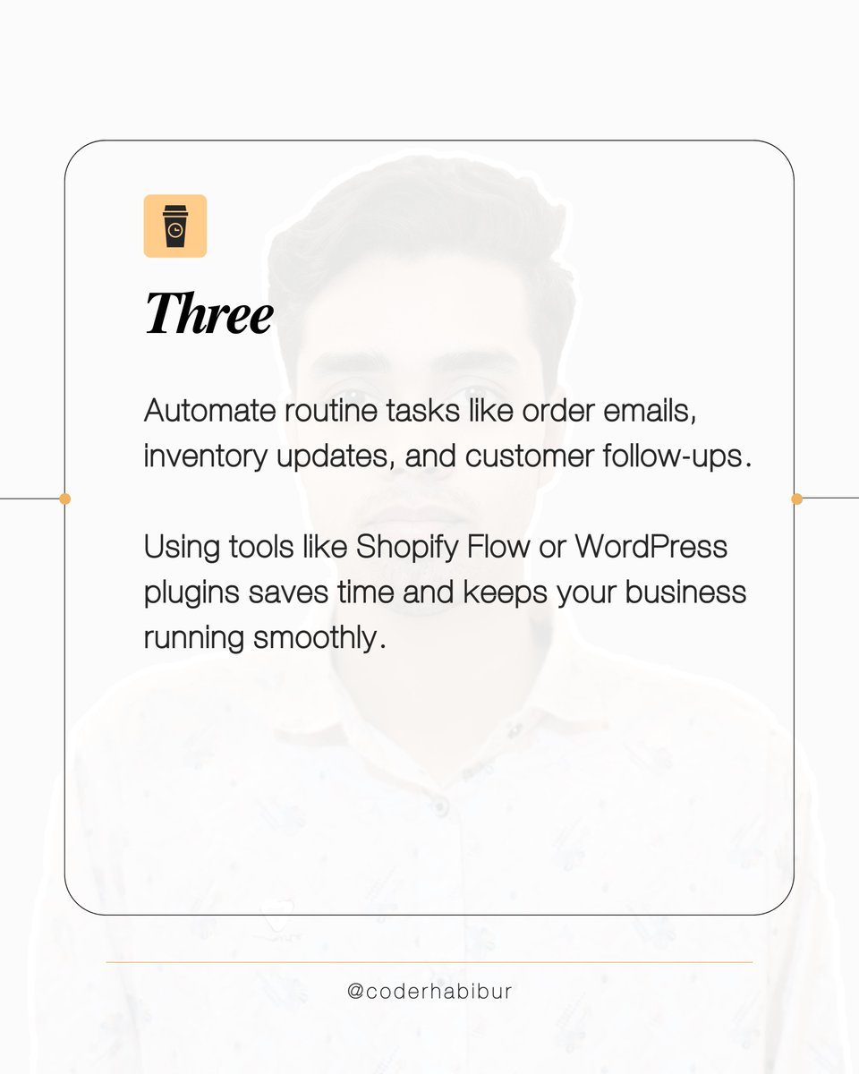 coderhabibur's tweet image. 🚀 Productivity tips for devs & business owners! 💻
1️⃣ Time Block important tasks first
2️⃣ Speed up your site for better sales
3️⃣ Optimize performance to keep users happy
4️⃣ Automate routine tasks to save time
What’s your go-to productivity hack? 👇
#WordPress #Shopify #DevLife