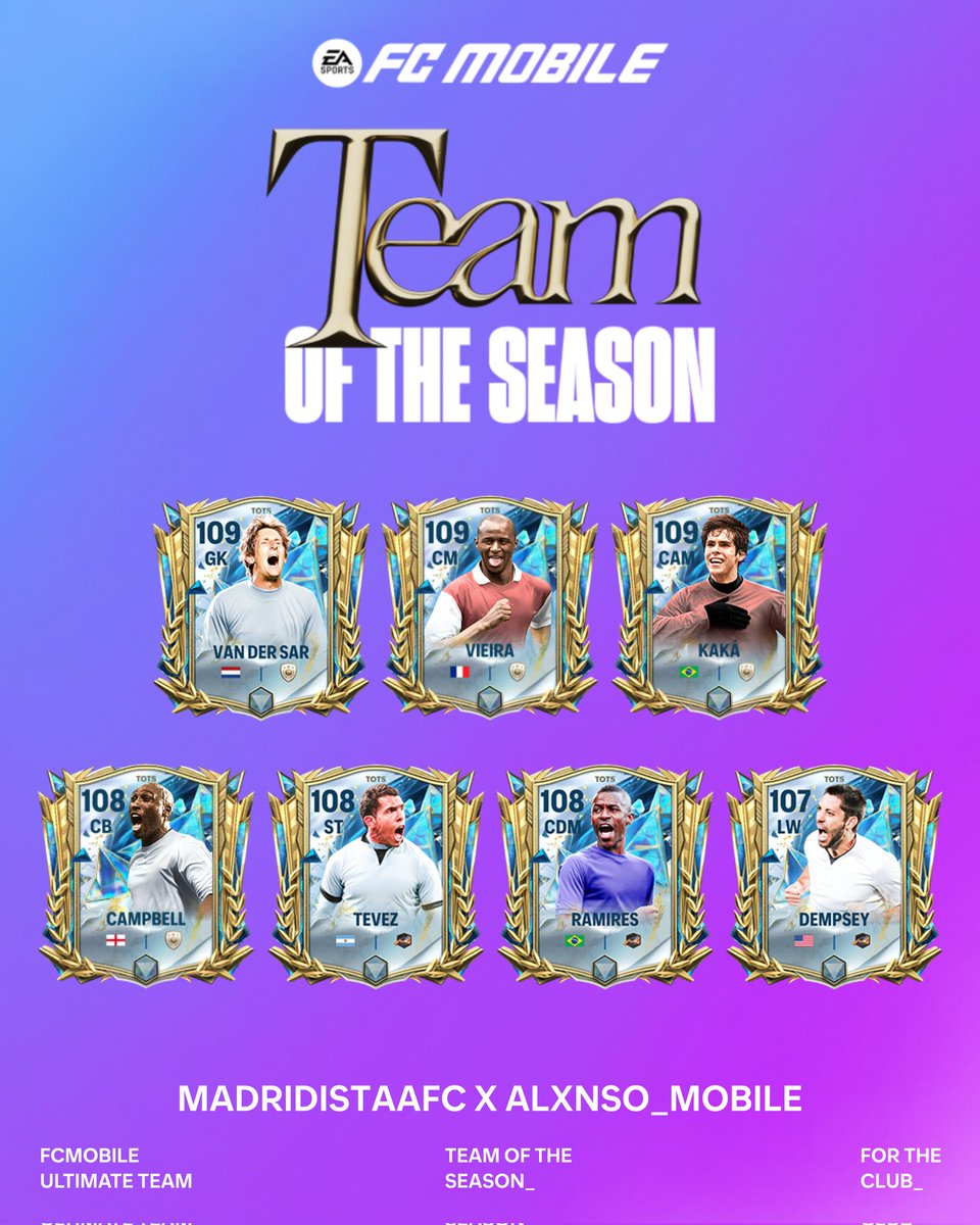 Alxnso (@alxnso_mobile) on Twitter photo Premier League TOTS — Final Predictions — in collaboration with <a href="/MadridistaaFC/">Madridistaa</a> !
Main squad is confirmed from FC25, but Icons & Moments are still up in the air.
Let’s see who makes the cut! 🔥
#FCMobile #PLTOTS #TOTS #PremierLeague Premier League TOTS — Final Predictions — in collaboration with <a href="/MadridistaaFC/">Madridistaa</a> !
Main squad is confirmed from FC25, but Icons & Moments are still up in the air.
Let’s see who makes the cut! 🔥
#FCMobile #PLTOTS #TOTS #PremierLeague