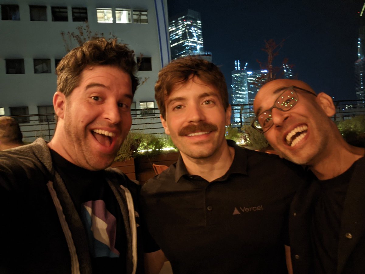 Shai Reznik (Qwik) (@shai_reznik) on Twitter photo Must say - <a href="/rauchg/">Guillermo Rauch</a> is one of the nicest & bravest people I've met!
Was great meeting you brother!
And kudos <a href="/HamatoYogi/">Yoav Ganbar</a> and <a href="/schniz/">Schlez</a> for organizing an awesome meetup! Must say - <a href="/rauchg/">Guillermo Rauch</a> is one of the nicest & bravest people I've met!
Was great meeting you brother!
And kudos <a href="/HamatoYogi/">Yoav Ganbar</a> and <a href="/schniz/">Schlez</a> for organizing an awesome meetup!