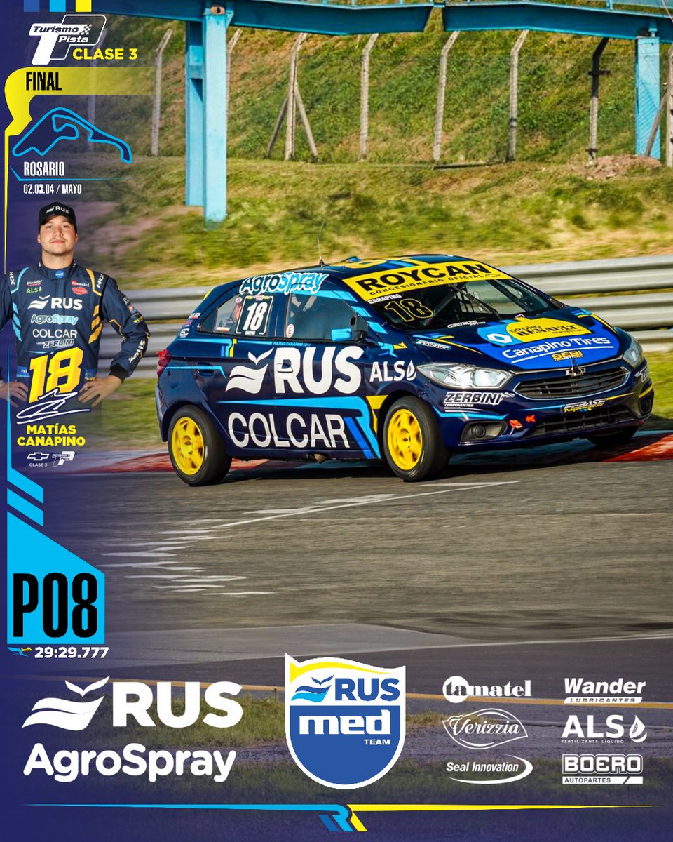 Rus Med Team (@rusmedteam) on Twitter photo ✅️ FINAL
<a href="/TurismoPista/">Turismo Pista</a>
✔️ <a href="/matiascanapino/">Matias Canapino</a>
🔷 <a href="/consultoramed/">Consultora Med</a>
<a href="/mauromedina74/">Mauro Medina</a>
@cruzzettiracing
<a href="/carlos_serpero/">Carlos Serpero</a>
💙 #MasQueUnEquipo
<a href="/ruseguros/">ruseguros</a>
<a href="/RUSDeportes/">RUS Deportes</a>
<a href="/AgroSprayAR/">AgroSpray</a>
<a href="/WanderLub/">Wander Lubricantes</a>
<a href="/Exintrader/">Exintrader SA</a>
<a href="/AgriLiquid/">Agri Liquid Solutions Argentina</a>
#Verizzia
#SealInnovation
#Boero ✅️ FINAL
<a href="/TurismoPista/">Turismo Pista</a>
✔️ <a href="/matiascanapino/">Matias Canapino</a>
🔷 <a href="/consultoramed/">Consultora Med</a>
<a href="/mauromedina74/">Mauro Medina</a>
@cruzzettiracing
<a href="/carlos_serpero/">Carlos Serpero</a>
💙 #MasQueUnEquipo
<a href="/ruseguros/">ruseguros</a>
<a href="/RUSDeportes/">RUS Deportes</a>
<a href="/AgroSprayAR/">AgroSpray</a>
<a href="/WanderLub/">Wander Lubricantes</a>
<a href="/Exintrader/">Exintrader SA</a>
<a href="/AgriLiquid/">Agri Liquid Solutions Argentina</a>
#Verizzia
#SealInnovation
#Boero