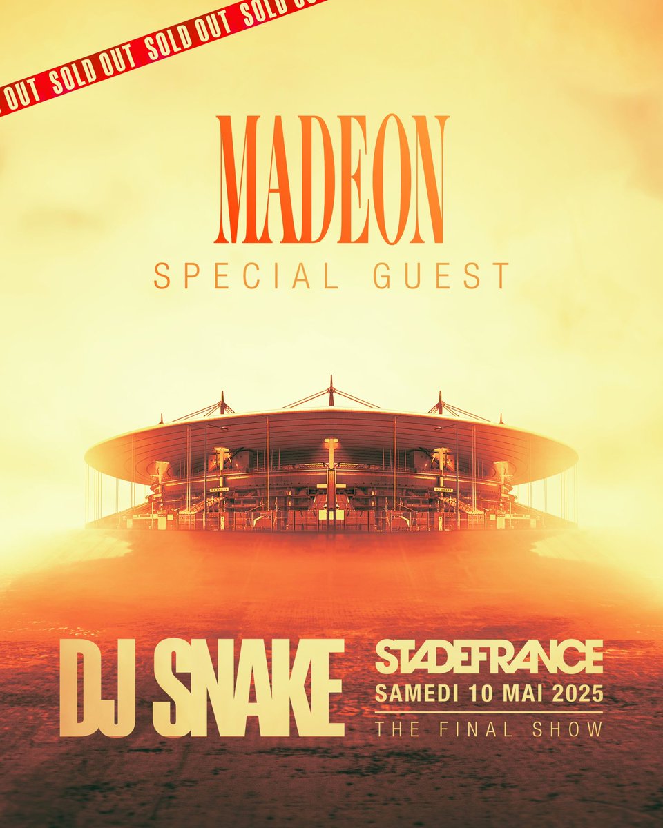 madeon's tweet image. This is so SO meaningful to me.
Stade de France is the largest, most iconic venue in France, there has never been a show like this before.
@djsnake has supported me from the start, i’m so happy to share this crazy moment with him 🥹