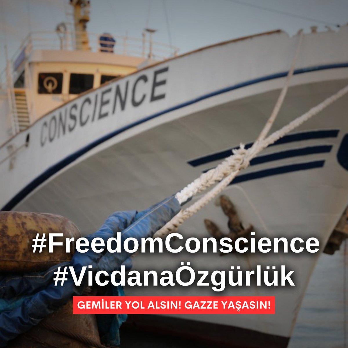 Gemiler yol alsın.
Gazze yaşasın.

#FreedomConscience
#VicdanaÖzgürlük