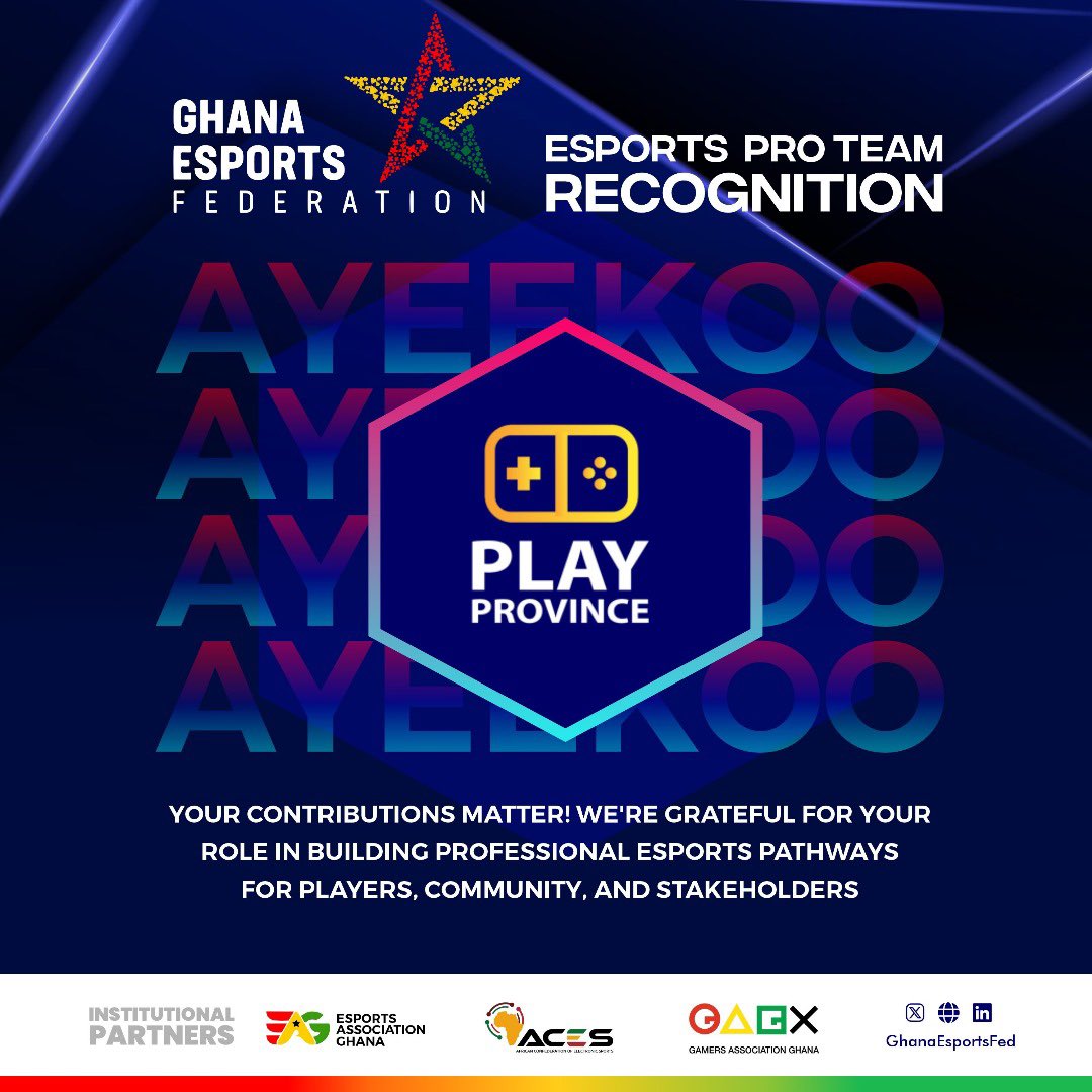 Ayeekoo <a href="/PlayProvince/">PlayProvince</a> 

#esports #ghana #team #recognition