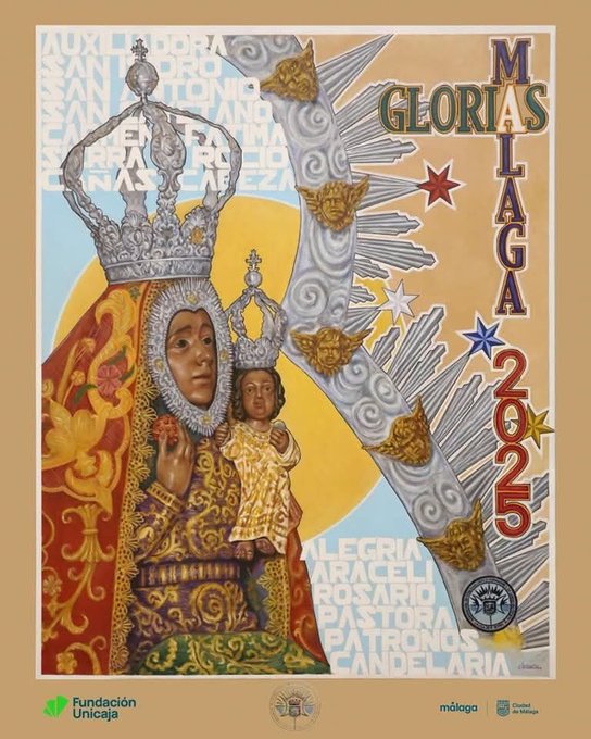 Virgen de la Cabeza Ilumina el Cartel de las Glorias de Málaga 2025: Una Obra Maestra de Manuel Castillo Izquierdo