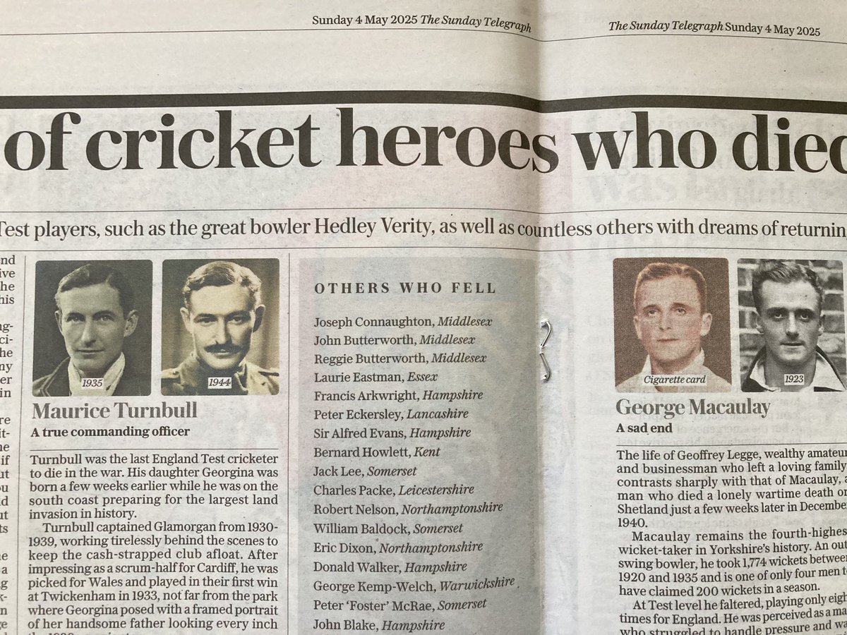 Jack Russell MBE (@jackrussellart) on Twitter photo Fascinating piece by <a href="/NHoultCricket/">Nick Hoult</a> in <a href="/Telegraph/">The Telegraph</a> today with #VEDay coming up #remembrance #Cricket #Veterans Fascinating piece by <a href="/NHoultCricket/">Nick Hoult</a> in <a href="/Telegraph/">The Telegraph</a> today with #VEDay coming up #remembrance #Cricket #Veterans