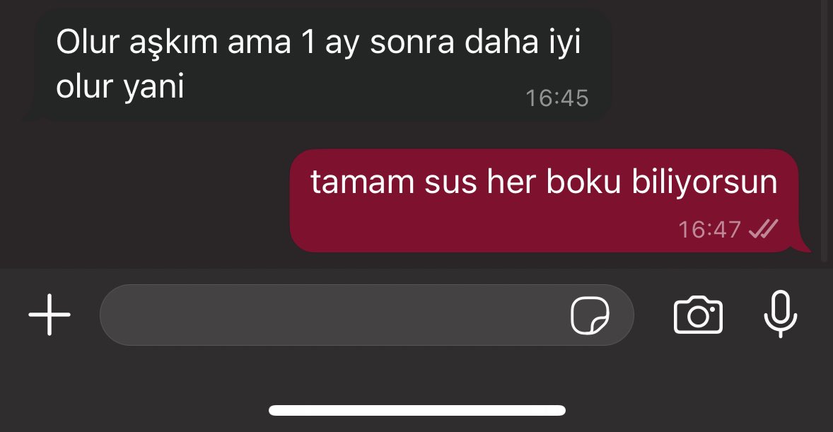 ayni anda attigim iki mesaj😇