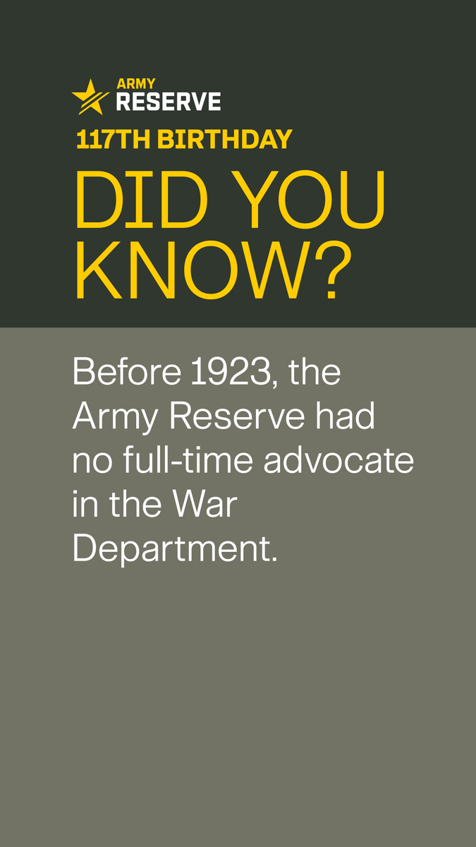 USArmyReserve's tweet photo. #DYK 

April marked the U.S. Army Reserve's Birthday Month! Join us in continuing our 117th Birthday celebration by learning more about #USARThroughTime!⏱️ 
 
#ArmyReserve117 https://t.co/IeYTvMchEr