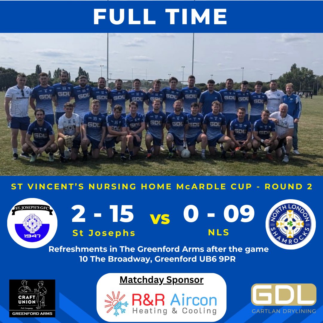 Well done to the lads who kicked off the season with a victory yesterday vs NLS. 

The win puts us top of the group and into a McArdle Cup semi final on Tuesday. Opponent &amp; Venue TBC.

Huge thanks to our Matchday Sponsors R&amp;R Aircon - Heating &amp; Cooling for their support.