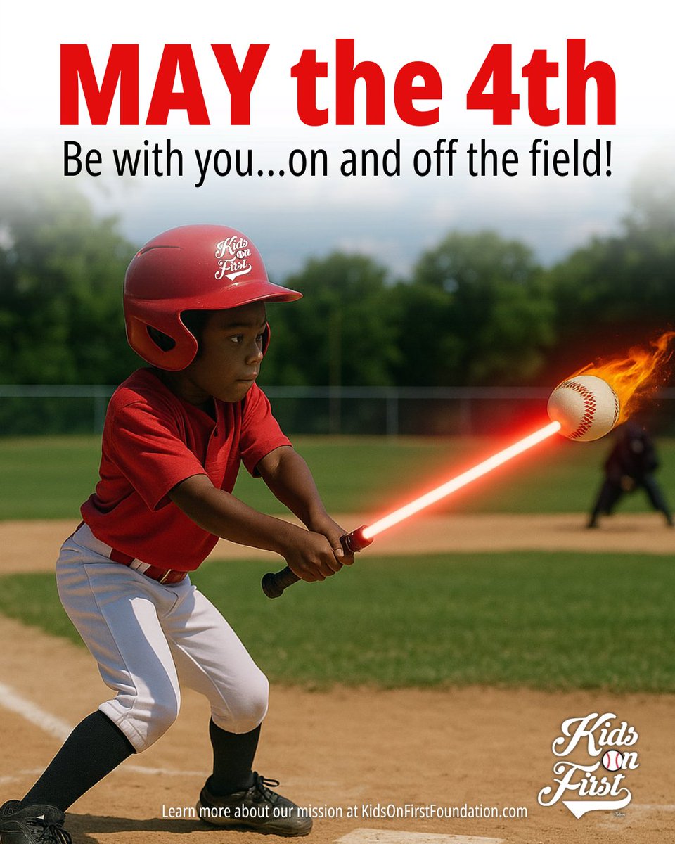 kidsonfirst's tweet photo. May the 4th be with you… on and off the field! ⚾💫
At Kids on First, we believe every young athlete has the force to dream big, play hard, and change the game. Access + opportunity = power.

#KidsOnFirst #MayThe4th #BaseballForAll #UseTheForce https://t.co/uvH7k3qUg4