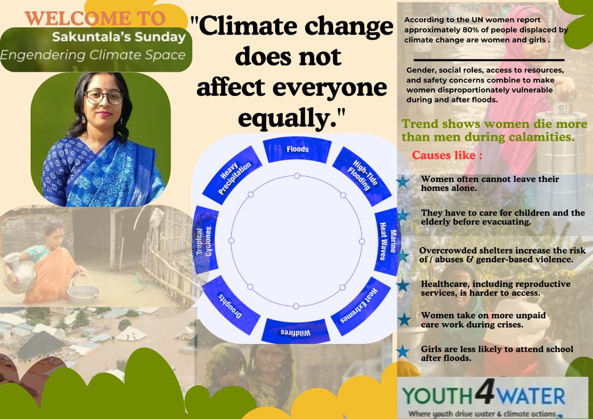 Climate change does not affect everyone equally.

A study by <a href="/SakuntalaDash/">Sakuntala Dash</a>

#Youth4WaterIndia
#EngenderingClimateSpace
#Each1Reach10

#NatureSIP #Youth4Climate #Youth4NbS #ClimateAction #YouthPower #SustainableFuture