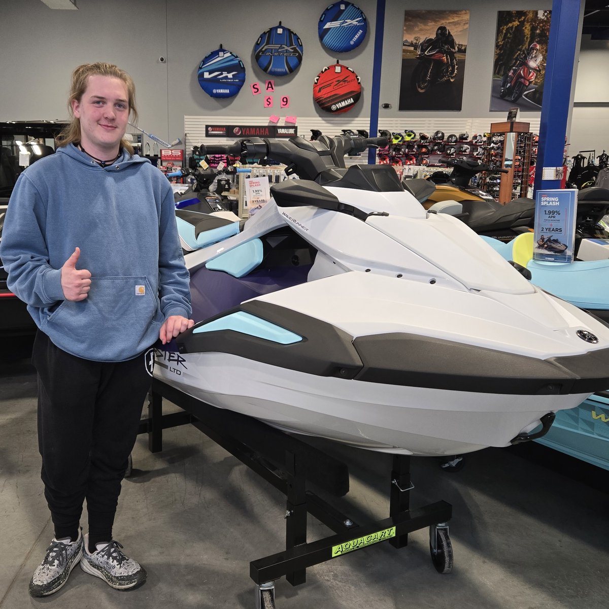 Zakary did some summer shopping for fun and picked out a new Yamaha Jetblaster Limited with the TR-1 engine. Enjoy the fun times on the water this summer and thanks again for your business.
@yamahawaverunners #jetblaster #yamahajetblaster #summerfun