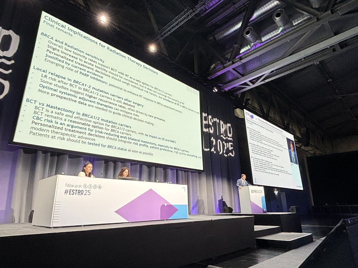 Matteo Lambertini, MD PhD (@matteolambe) on Twitter photo Our <a href="/ESTRO_RT/">ESTRO</a> superstar <a href="/Icro_Meattini/">Icro Meattini</a> presenting at #ESTRO25 on the available evidence about #radiotherapy use in #BRCA carriers with #BreastCancer
<a href="/OncoAlert/">OncoAlert</a> <a href="/TanjaSpanic/">Tanja Spanic</a> <a href="/itrisabel/">IR</a> <a href="/UniGenova/">Università di Genova</a> <a href="/SanMartino_Ge/">Ospedale San Martino Genova</a> #bcsm Our <a href="/ESTRO_RT/">ESTRO</a> superstar <a href="/Icro_Meattini/">Icro Meattini</a> presenting at #ESTRO25 on the available evidence about #radiotherapy use in #BRCA carriers with #BreastCancer
<a href="/OncoAlert/">OncoAlert</a> <a href="/TanjaSpanic/">Tanja Spanic</a> <a href="/itrisabel/">IR</a> <a href="/UniGenova/">Università di Genova</a> <a href="/SanMartino_Ge/">Ospedale San Martino Genova</a> #bcsm