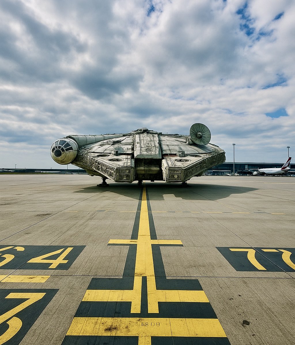 « Arrivée à Paris-CDG du vol SW1977 en provenance de Tatooine. Bagages, sabres laser et R2-D2 seront à récupérer en zone “Arrivées Spatiales” »
#StarWarsDay #StarWars #MayThe4th