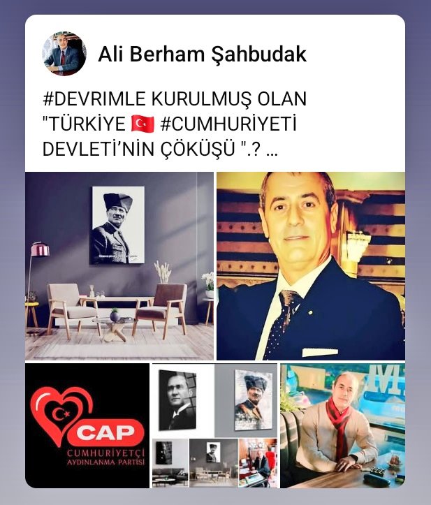 AliBerham's tweet image. #DEVRIMLE KURULMUŞ OLAN "TÜRKİYE 🇹🇷 #CUMHURİYETİ DEVLETİ’NİN ÇÖKÜŞÜ ? 

NEDEN ; " AKP VE MHP İŞBİRLİĞİ İLE  #ATATÜRK’ÜN KURDUĞU BU CUMHURİYETİ VE #ATATÜRK DÜŞMANLARI ARTTI. ".?

#Eşsiz önderimiz Mustafa Kemal #Atatürk'ün ’ün gece gündüz demeden bin bir mücadele vererek kurduğu