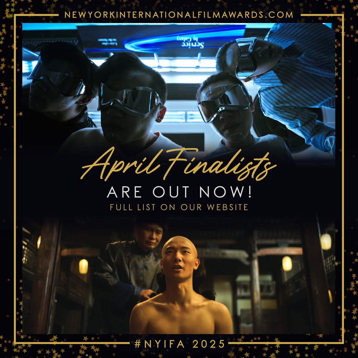 🗽 Congratulations to all the Amazing #NYIFA #Finalists of the April Edition! Full list on our website: newyorkinternationalfilmawards.com
.
.
If you are a Finalist, be sure to check the email address you entered on FilmFreeway and/or your spam folder.