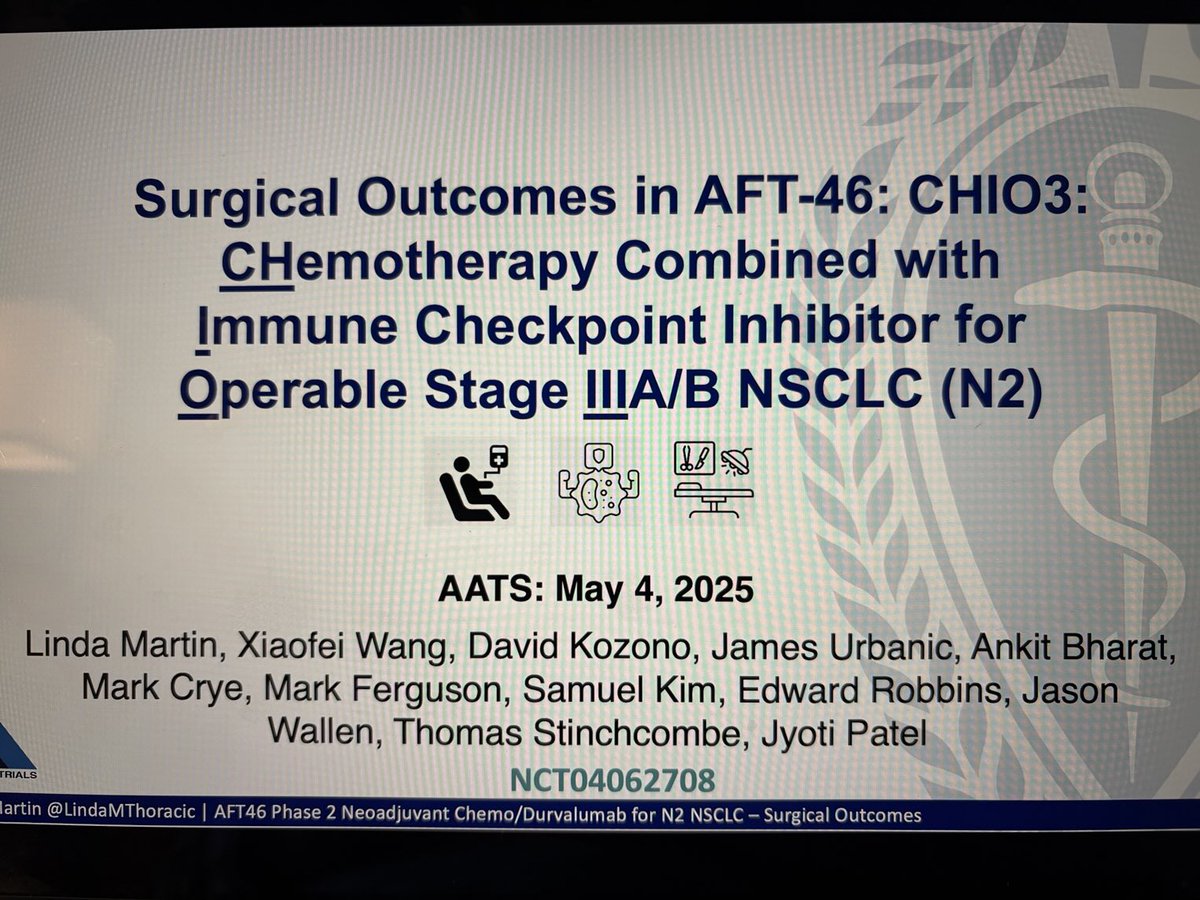 ⁦<a href="/AATSHQ/">AATS</a>⁩ ⁦<a href="/tssmn/">CTSurgSocMedNetwork</a>⁩ Stage 3 (N2) surgical outcomes from AFT46- don’t miss it! 1:30 pm session today 5th floor ballroom 2. Time for a surgical uprising in stage 3 🫁 cancer