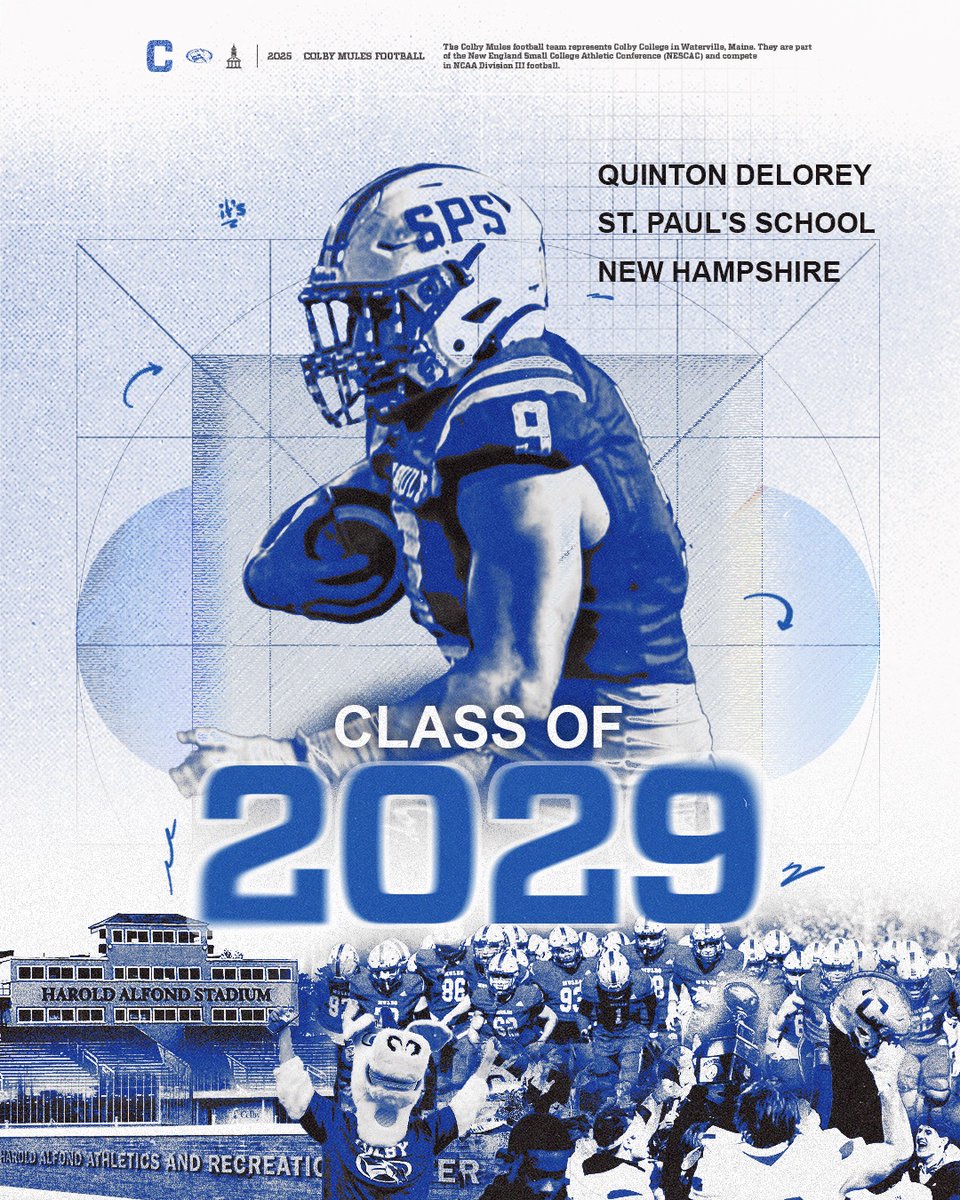 Colby Football (@colby_football) on Twitter photo Welcome to the Hill, Quinton!
🐴: Quinton Delorey
🏠: St. Paul’s School, NH
#MULEMADE Welcome to the Hill, Quinton!
🐴: Quinton Delorey
🏠: St. Paul’s School, NH
#MULEMADE