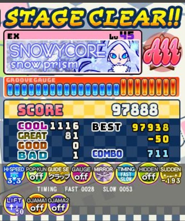 810はもう少し伸ばせそう😀
苦手なGlobeGlitterはせめて鳥のせたい😫
snow prismはいつまでたっても揃わないしS出せない🥲