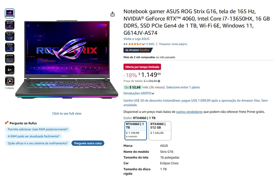 LiterarysInk's tweet image. 🔥 Big Deal Alert! 🔥  Snag the ASUS ROG Strix G16 Gaming Laptop while it’s on sale!  ⚡ 165Hz Display | RTX™ 4060 | Intel i7-13650HX | 16GB RAM | 1TB SSD | Wi-Fi 6E | Windows 11  💸 Get it before the price jumps back up! amzn.to/3GR1CtW  

 #Amazon #GamingRig #TechSteal