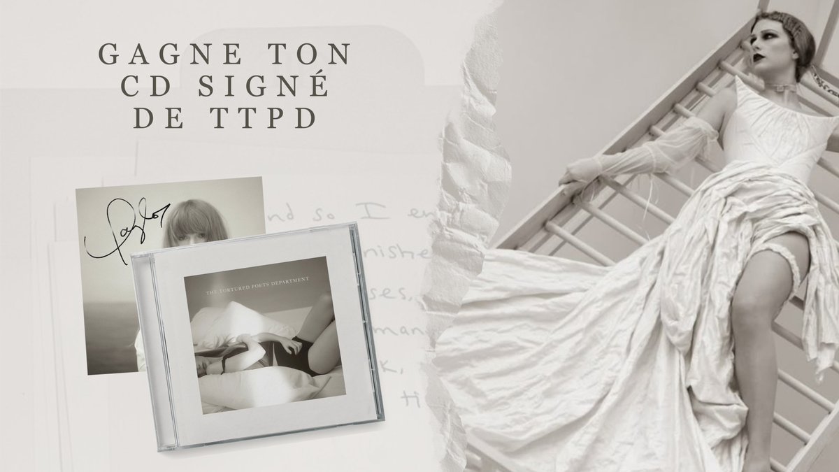 VINYLCORDALERTS's tweet photo. 🎁 | Et si tu ajoutais prochainement un support signé de Taylor à ta collection ? 👀

Je te fais gagner le CD signé de #TTPD de @taylorswift13, fraîchement reçu du store UK 💌

Pour participer:
🤍 RT & Like ce tweet
🪶 Follow @VINYLCORDALERTS 
✌🏻 Me dire que tu participes, et taguer un·e mutu qui pourrait être intéressé·e par ce concours 

🏆 Fin du concours: 9 mai
🎲 Tirage au sort dans la semaine, le·a gagnant·e sera contacté·e en DM 💌

🌍 Concours ouvert à la France & à la Belgique

Bonne chance à tous·tes ! 🍀