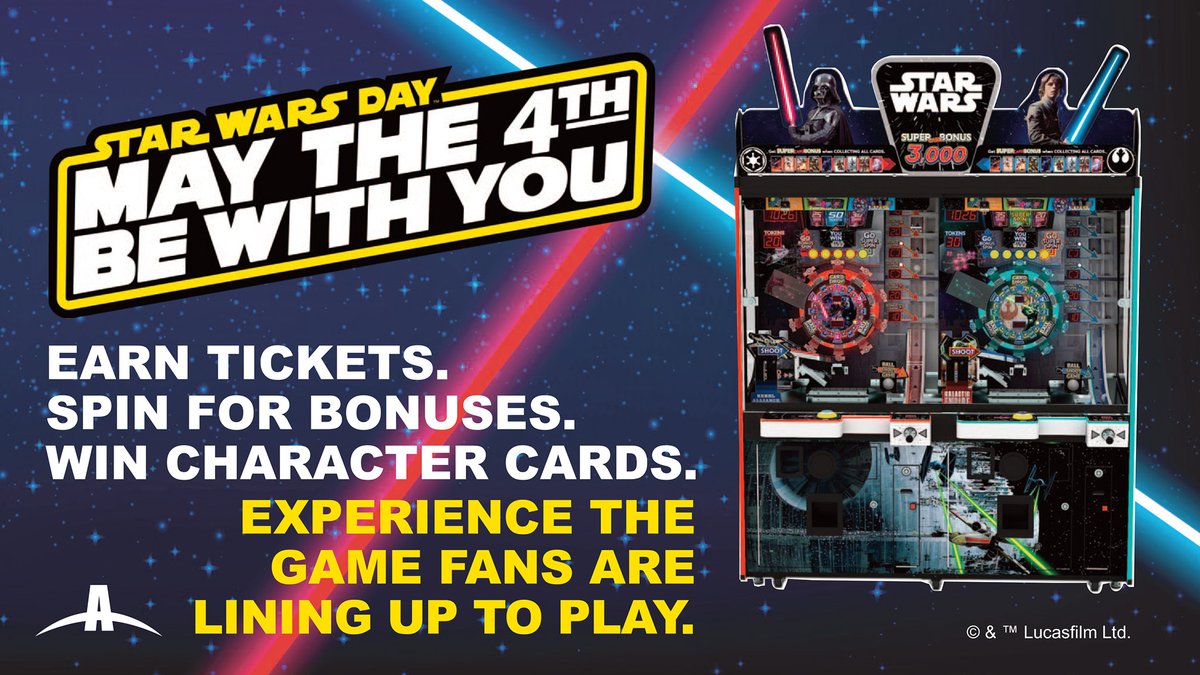 🌟May the 4th is here! Celebrate with the ultimate fusion of arcade action and galactic fandom -- look for the Star Wars Coin Pusher at venues nationwide.
#Andamiro #Arcardes #StarWarsDay #StarWars #StarWarsDay #MayThe4thBeWithYou