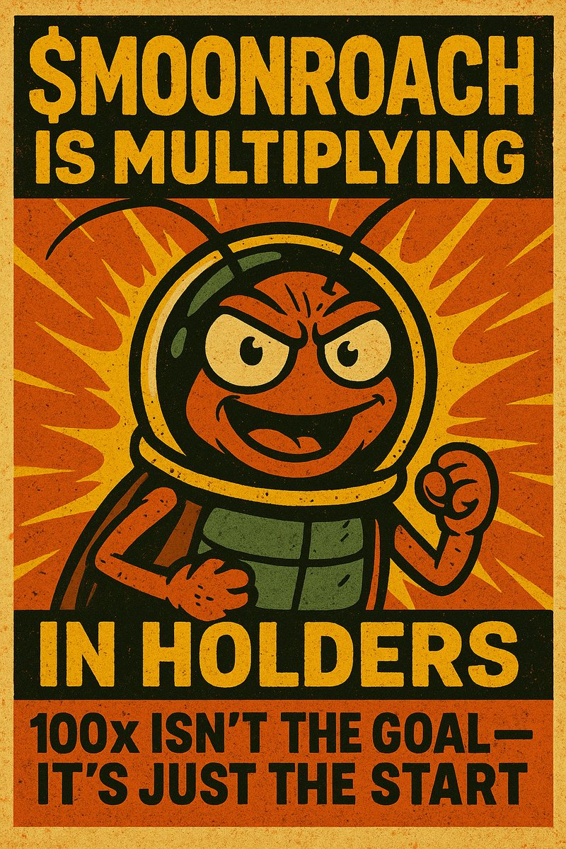 BOOMROACH's tweet photo. 🪳 $BOOMROACH is multiplying. Not just in memes — in holders.
We invest in the swarm, not VCs.
Every new holder strengthens the hive.

Snapshot coming. After that?
We go full mutation. 100x isn’t the goal — it’s the start.

#BOOMROACH #Solana #MemeCoin #PumpFun #100x https://t.co/rtNNE6c0Q0