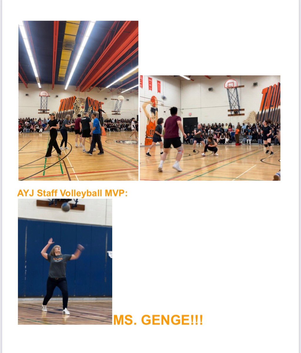 A. Y. Jackson Secondary School (@ayjacksonss) on Twitter photo The energy was electric at last week’s Staff vs. Student Volleyball game!
Intense volleys, loud cheers, and one standout MVP—Ms. Genge!
Pride. Power. Play. #AYJackson #JaguarPride #VolleyballShowdown <a href="/pctdsb/">Peter Chang</a> <a href="/JamesX_Li/">James Li</a> <a href="/TDSB_MHWB/">TDSB Well-Being</a> The energy was electric at last week’s Staff vs. Student Volleyball game!
Intense volleys, loud cheers, and one standout MVP—Ms. Genge!
Pride. Power. Play. #AYJackson #JaguarPride #VolleyballShowdown <a href="/pctdsb/">Peter Chang</a> <a href="/JamesX_Li/">James Li</a> <a href="/TDSB_MHWB/">TDSB Well-Being</a>