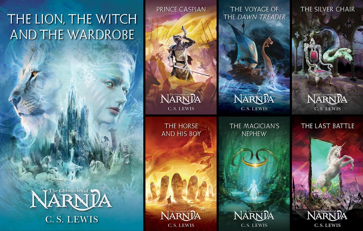 NarniaWeb's tweet photo. The covers on the mass market paperback editions of The Chronicles of Narnia have been updated and redesigned! 👀

Spot the difference 🧵 https://t.co/3DGDKIRtdh