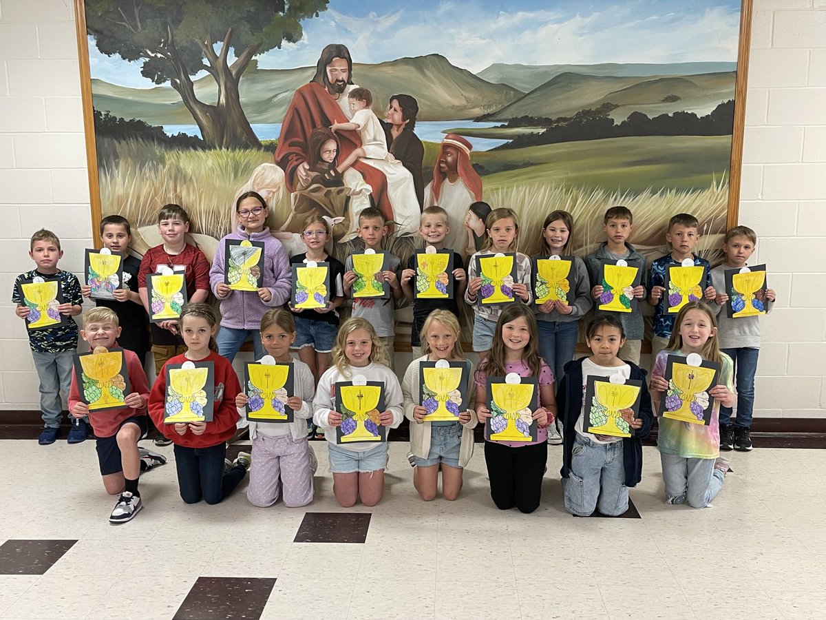These 2nd graders are so excited for their First Communion day!  #norfolkcatholic