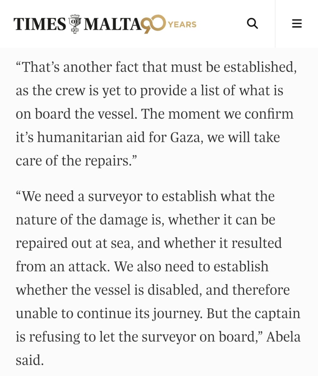 The PM of Malta says the Gaza-bound flotilla crew is blocking officials from inspecting the ship's damage and verifying that it’s actually carrying aid.

Ask yourselves: Why won’t they let anyone check?