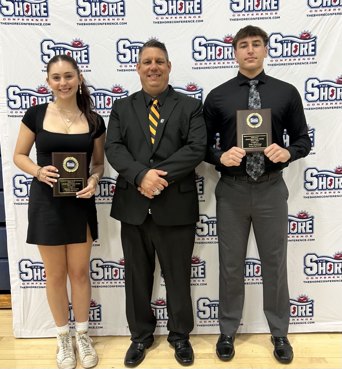 Shore Conference Sportsmanship Award Cole Toddings and Emma Thornton