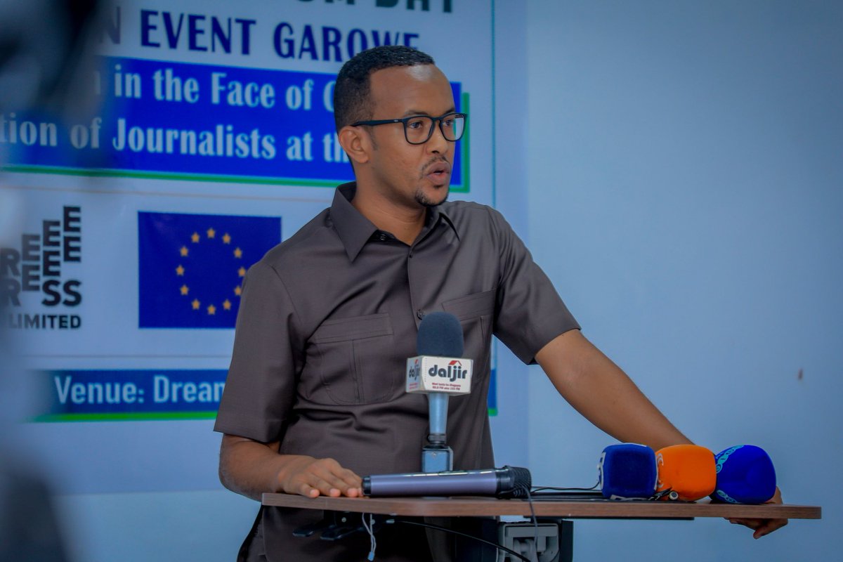 📍On May 3rd, <a href="/MAP_Puntland/">Puntland Media Guild</a> marked #WPFD2025 in Garowe with over 50 participants — including gov’t officials, media leaders, CSOs, and youth. Supported by <a href="/EU_in_Somalia/">EU Delegation Somalia</a>, under the theme “AI &amp; Press Freedom,” speakers called for stronger protections for journalists in Puntland.