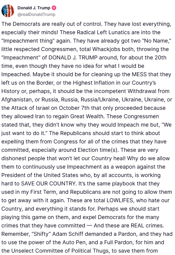 Donald J. Trump Posts From His Truth Social (@trumpdailyposts) on Twitter photo 