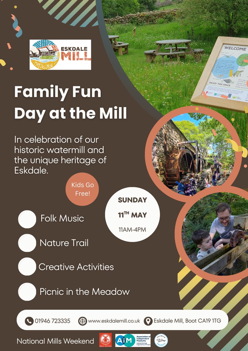 Coming up next Sunday 11th!
Celebrate our #watermill with us on #nationalmillsweekend
eskdalemill.co.uk/visit

#eskdale #cumbria #lakedistrict #watermill #familyfun