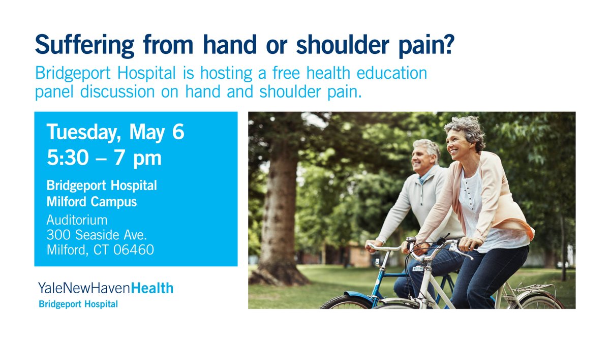 Bridgeport Hospital (@bpthosp) on Twitter photo .@bpthospital Milford Campus, is hosting a free health education event on hand and shoulder pain. NEMG and <a href="/YaleMedicine/">Yale Medicine</a> orthopedic specialists, will discuss common orthopedic conditions, and share surgical and non-surgical treatment options: ynh.care/Eo. .@bpthospital Milford Campus, is hosting a free health education event on hand and shoulder pain. NEMG and <a href="/YaleMedicine/">Yale Medicine</a> orthopedic specialists, will discuss common orthopedic conditions, and share surgical and non-surgical treatment options: ynh.care/Eo.