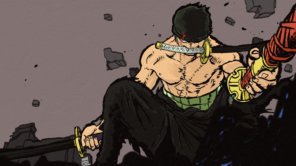 #ONEPIECE 

Colored Ishizukas Zoro drawing
