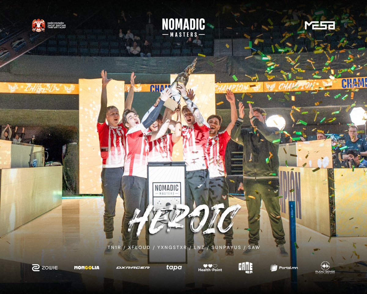 🏆 CHAMPIONS: <a href="/heroicgg/">HEROIC</a> 🔥

<a href="/heroicgg/">HEROIC</a> have defeated BIG with a 3-1 scoreline in the Grand Final to lift the trophy at MESA Nomadic Masters 2025 Spring!

An incredible run, a well-deserved victory, and another title added to their legacy. 👑
