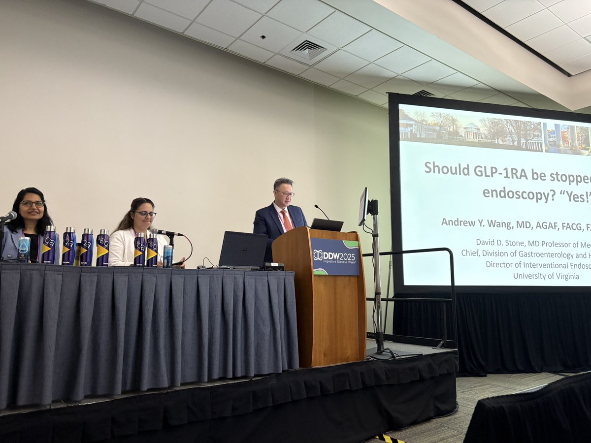 Alison Kim (@alisonkimphd) on Twitter photo …and we’re off! <a href="/AmerGastroAssn/">American Gastroenterological Association (AGA)</a> Clinical Practice Updates: Battle of the Heavyweights starting in SDCC room 11. <a href="/AndrewWangMD/">Andrew Wang, MD</a> kicking off with whether we should stop #GLP1RA before endoscopy - with <a href="/MetabolicEndo/">Chris Thompson, MD</a> providing the counterpoint. #DDW2025 #GITwitter …and we’re off! <a href="/AmerGastroAssn/">American Gastroenterological Association (AGA)</a> Clinical Practice Updates: Battle of the Heavyweights starting in SDCC room 11. <a href="/AndrewWangMD/">Andrew Wang, MD</a> kicking off with whether we should stop #GLP1RA before endoscopy - with <a href="/MetabolicEndo/">Chris Thompson, MD</a> providing the counterpoint. #DDW2025 #GITwitter