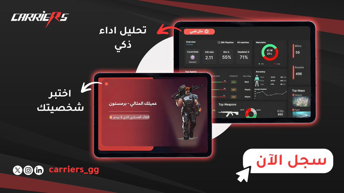 carriers_gg's tweet image. طموحك كبير؟ بنساعدك توصله!

- تحليل ذكي بالذكاء الاصطناعي
- لوحة بيانات تتابع تطوّرك
- اختبار شخصية يوجّهك للاحتراف

لأول ١٠٠ شخص .. التجربة مجانية بالكامل
لاتفوت الفرصة وسجل الآن!🔥

🔗| carriers.gg/join-us