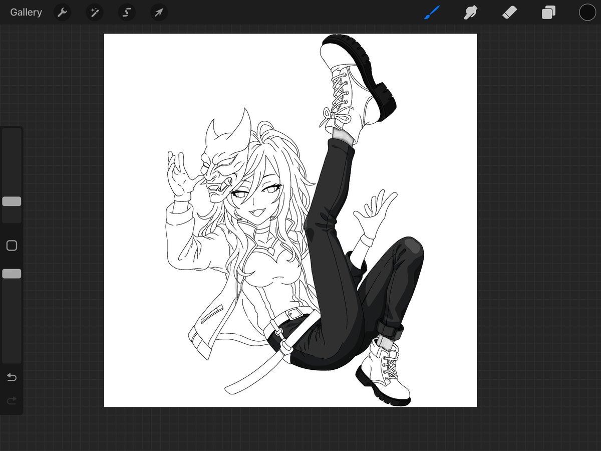Step-by-step digital coloring:
Start by filling in each section with its base color. For example:
 - Skin = beige
 - Shirt = red
 - Hair = brown

Also me:
 “Yeah… but what if I color the pants first?” 😅