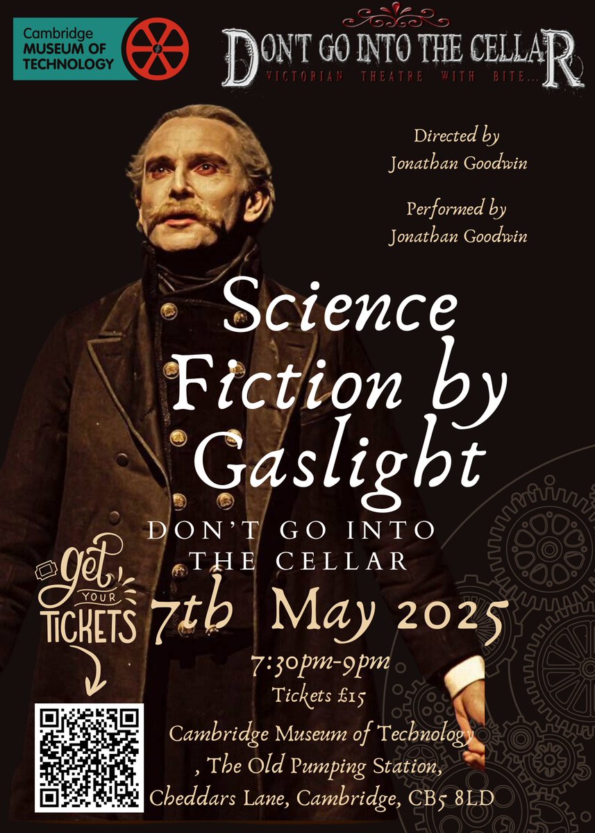 Cambridge Museum of Technology (@camtechmuseum) on Twitter photo Not long now for Steampunk Sci-Fi <a href="/CamTechMuseum/">Cambridge Museum of Technology</a>
Advance tickets for Wed 7 May 19:30 BST:
museumoftechnology.com/calendar/2025/…
Why not make an evening of it with our on-site hospitality partners Al Forno pizza and Calverley's Brewery?#Cambridge #theatre Not long now for Steampunk Sci-Fi <a href="/CamTechMuseum/">Cambridge Museum of Technology</a>
Advance tickets for Wed 7 May 19:30 BST:
museumoftechnology.com/calendar/2025/…
Why not make an evening of it with our on-site hospitality partners Al Forno pizza and Calverley's Brewery?#Cambridge #theatre