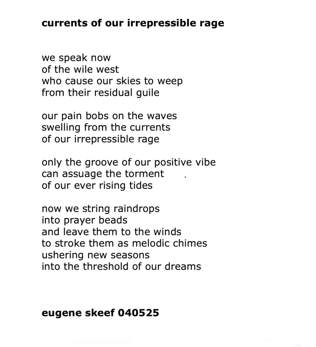 currents of our irrepressible rage