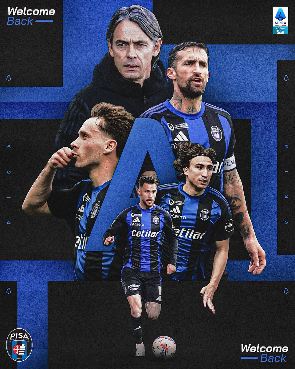 OFFICIAL: Pisa, led by manager Pippo Inzaghi, has been promoted to Serie A for the 2025-2026 season. ✅

Coming soon: The Inzaghi Derby! 🔜