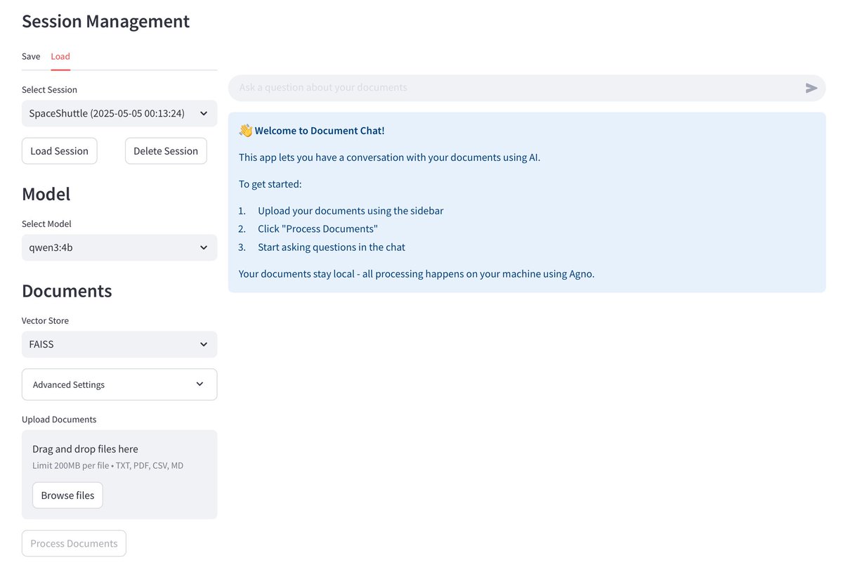 bluedack's tweet image. _/_/_/_/_/ ٩(ˊᗜˋ*)و #CodingLog #LLM
Streamlitのデバッグがしづらくて超苦戦したけど、PDF等のドキュメントファイルさえあれば、それをアップロードすれば自動的にRAGでエージェントと話をすることができるツールできた!
結局はAgnoは使っていないので自作パッケージに整えよう。